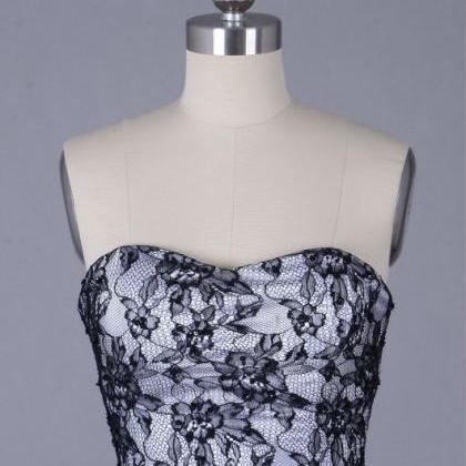Black Mermaid Prom Dresses with Lace Corset Sweetheart Neckline Ruffled Skirt main image 1