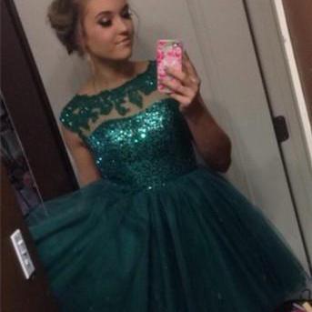 Dark Green Short Prom Dresses