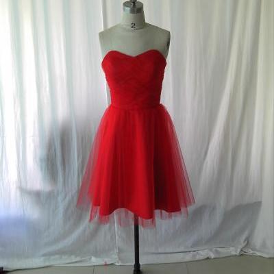 Red CocktaiL Dress,short cocktail dress,tulle cocktail dress,cheap cocktail dress,simple cocktail dress.cocktail party dress