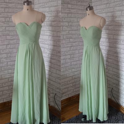 Simple and elegant bridesmaid dress,sweetheart neck bridesmaid dresses,green chiffon bridesmaid dress,evening bridesmaid dress,bridesmaid dress for wedding