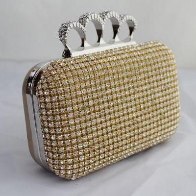Silver Gold Black Crystal Diamante Effect Evening Clutch Wedding Party Prom Bag Box Fashion Bag New Design bags 3 Colors