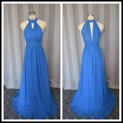Blue prom dress,Fashion chiffon Long Prom Dress,Long party Dress, Fashion evening dress New Arrival,Blue Bridesmaid dress