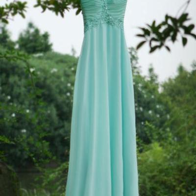 Sexy Backless Sweetheart Blue Beaded Long prom dress Graduation gown 2015