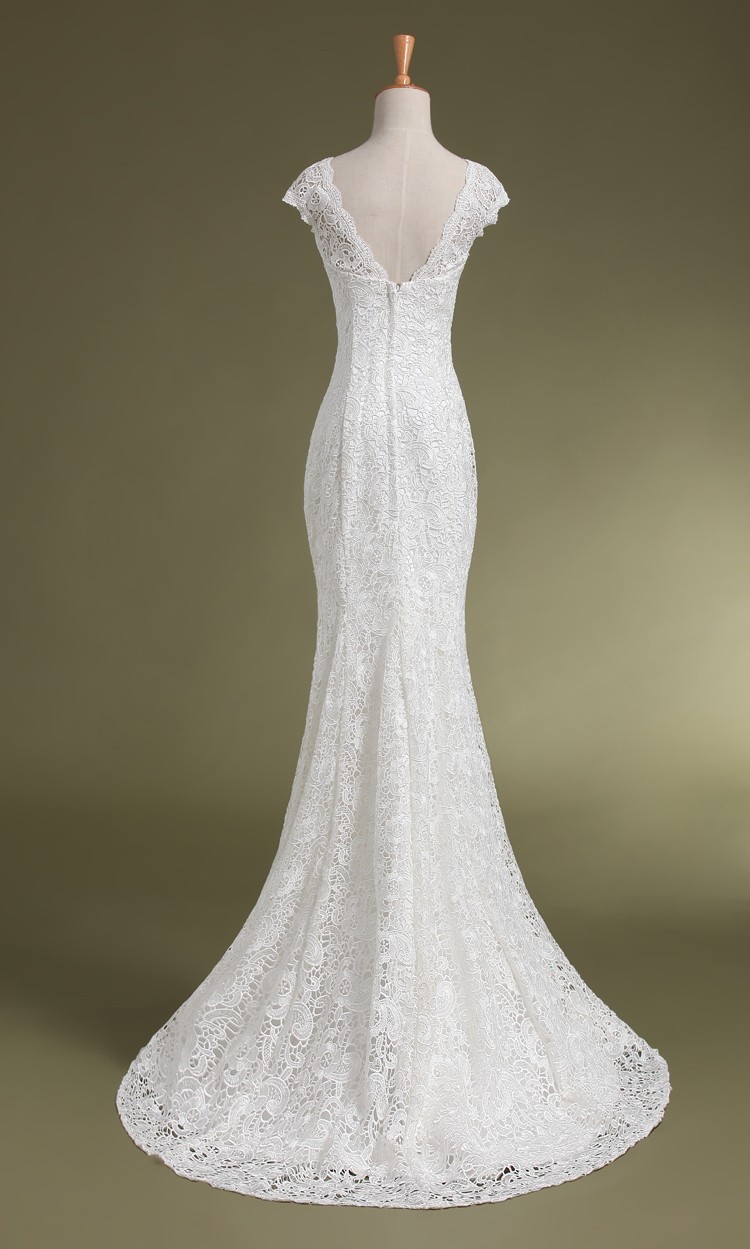 Mermaid White Lace Wedding Dresses, White Wedding Gowns Bridal Dresses ...