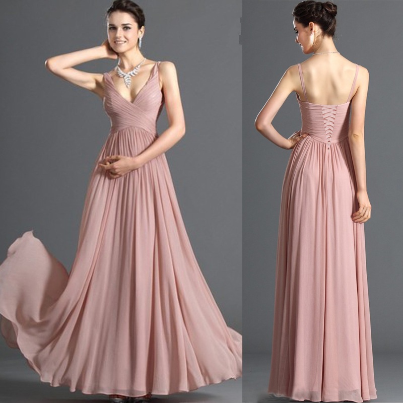 Pink Chiffon Long Dress