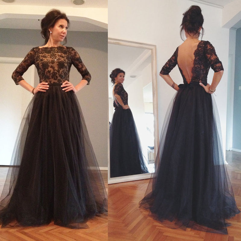 Black lace long sleeve a line dress Black lace long sleeve a line dress