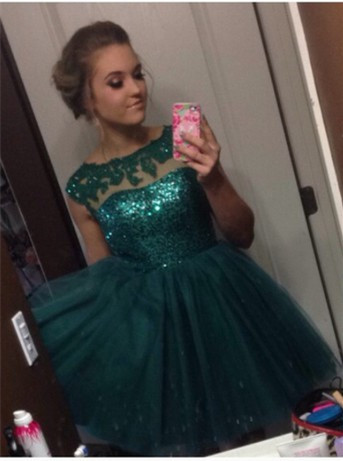 dark green cocktail dress