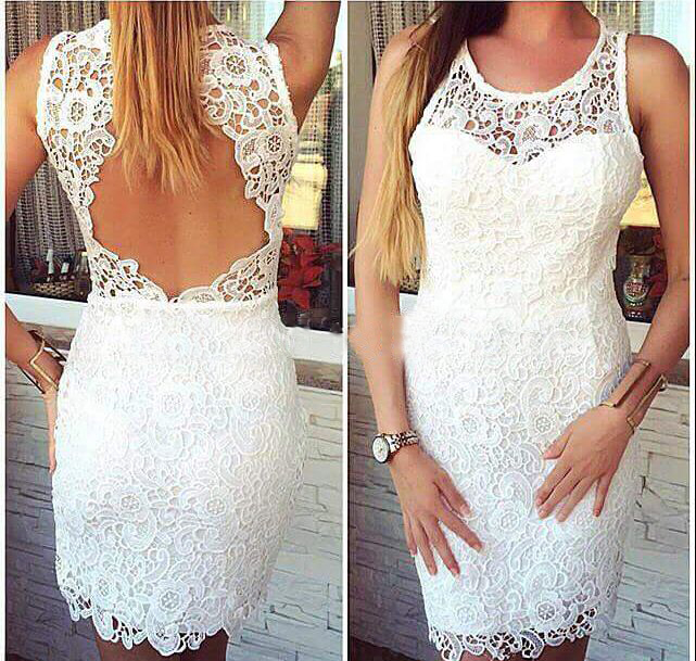 ivory lace dress knee length