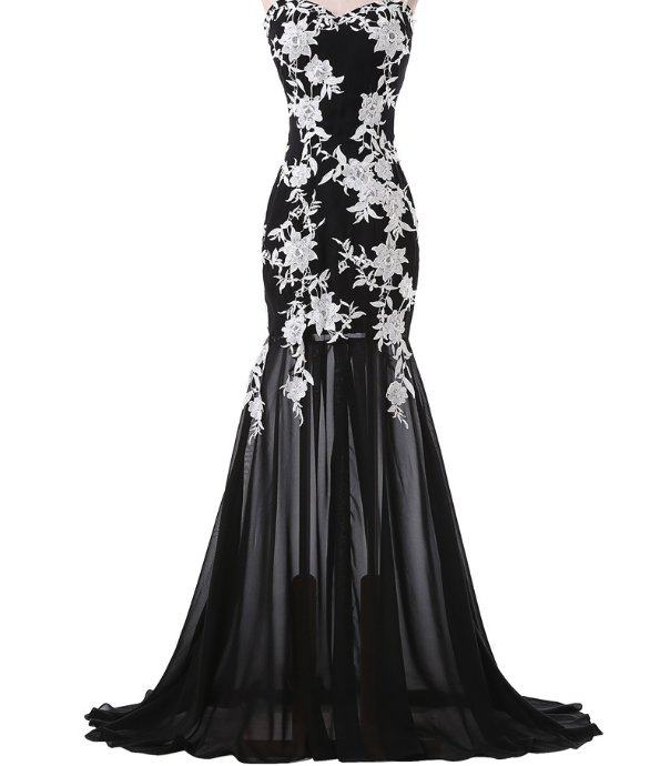 elegant formal black and white dress