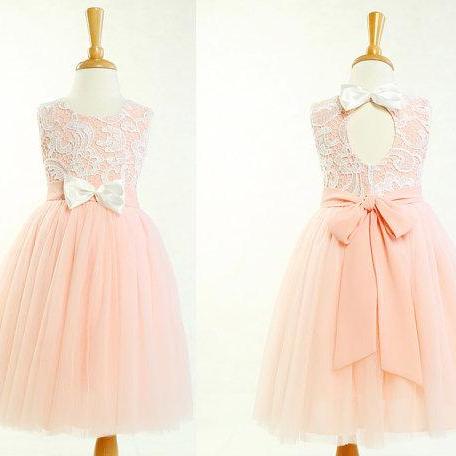 little girl peach dress